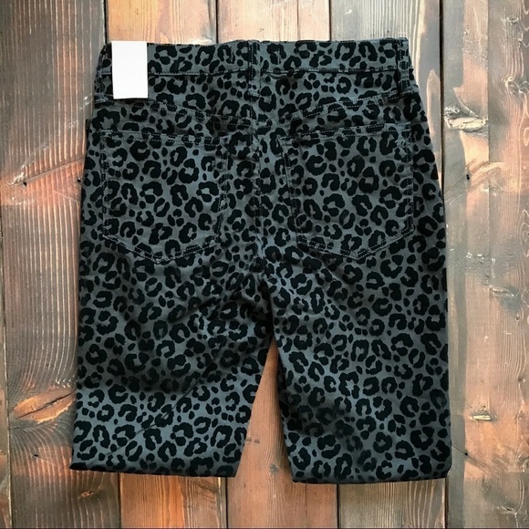 Madewell NWT 9” Skinny Jeans Flocked Leopard Sz 27 - Picture 5 of 8